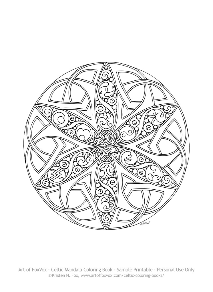 Free Celtic Mandala Coloring Page to Print | Art of FoxVox – Original